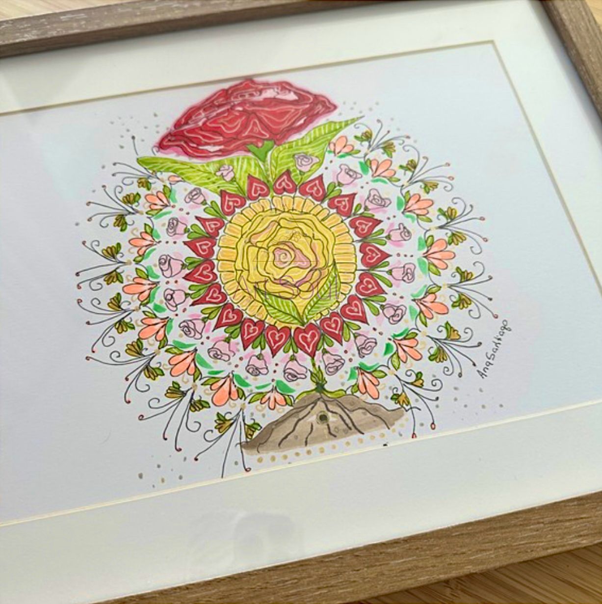 Mandala Chacana - sintonia com Flores, 60cm